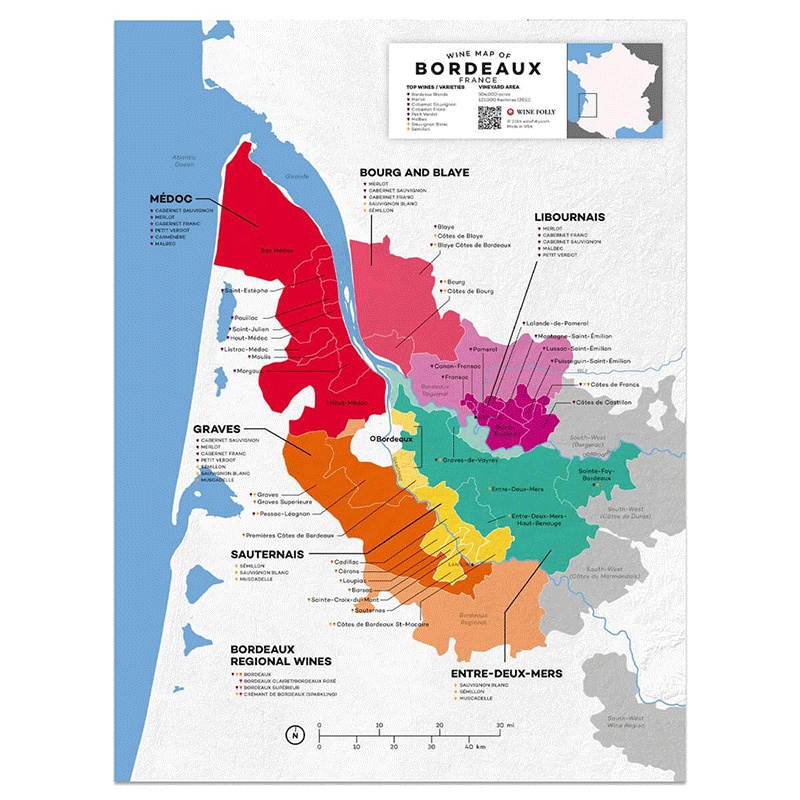 Bordeau Wine Map