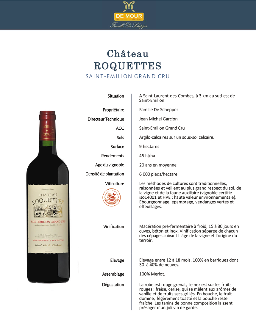 Vang Pháp Château Roquettes Saint Émilion Grand Cru